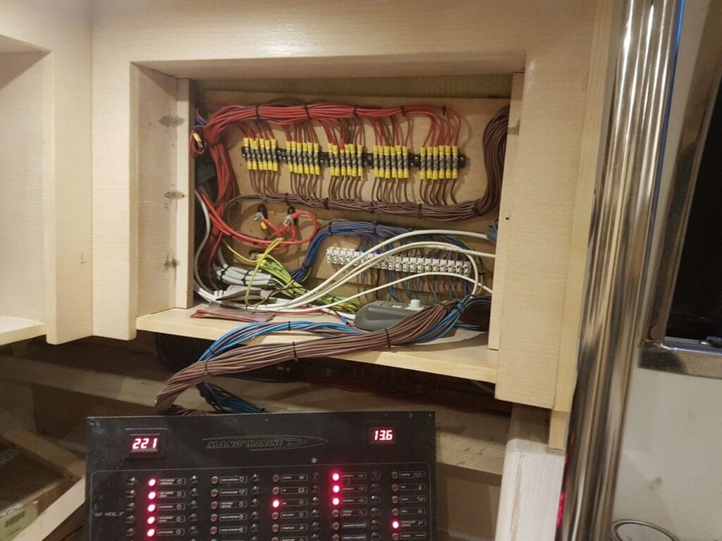 Electrical system check-up on a boat