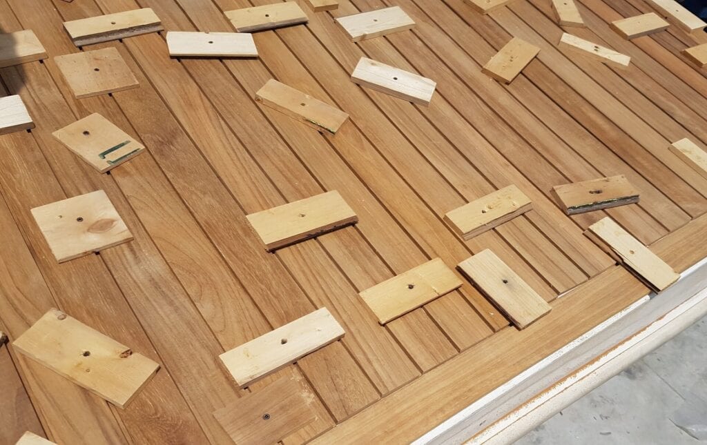 Solid Burmese teak deck made in the yard